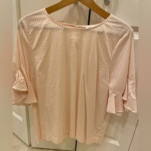 Calvin Klein Crisp Cotton Poplin Bell Sleeve Top